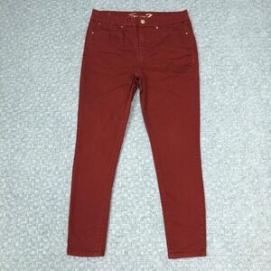 Seven7 Tummyless High Rise Skinny Jeans Womens 12 Red Stretch Denim Slimming Day